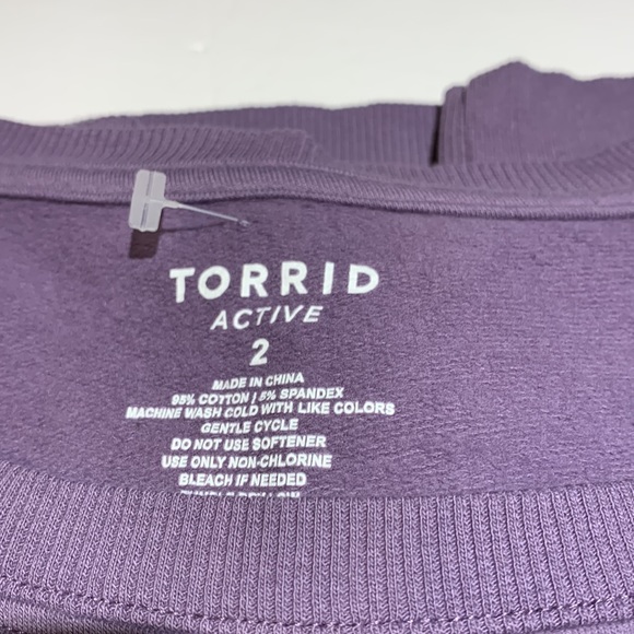 torrid Active Terry Tie Dye Purple Sweatshirt NWOT - Picture 8 of 11